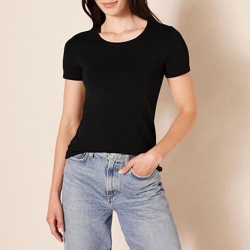 Amazon Essentials Women's Regular-Fit Short-Sleeve T-Shirt (Crewneck and V-Neck Options), Multipacks thumbnail 3