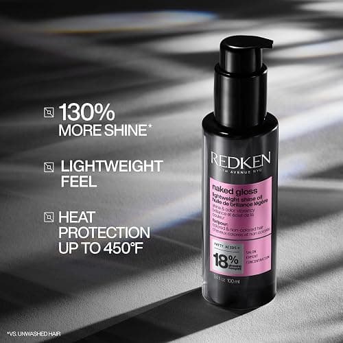 Redken Naked Gloss Shine Hair Oil - Adds Shine and Controls Frizz, Infused with Omega-9, Lightweight Heat Protectant, For Color-Treated Hair thumbnail 4