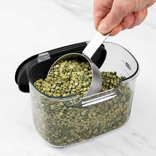ProKeeper+ Airtight Food Storage Container Set – Clear Plastic Flour and Sugar Canister Set with Magnetic Accessories for Kitchen Organization (Black, 13-Piece) thumbnail 5