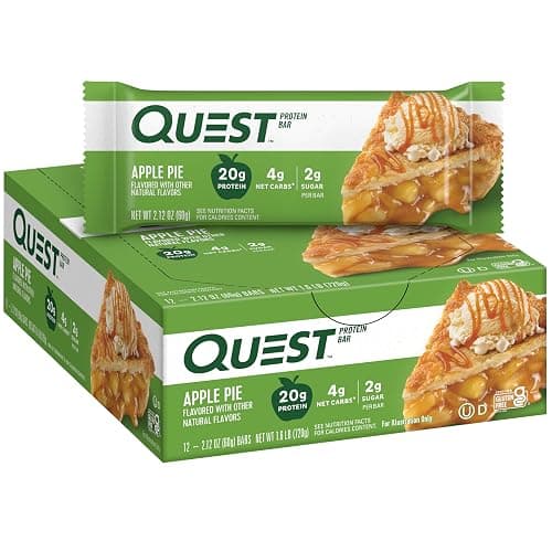 Quest Nutrition Apple Pie Protein Bar, 20g Protein, 4g Net Carbs, 2g Sugar, Gluten Free, Keto Friendly, 12 Count - Image 1