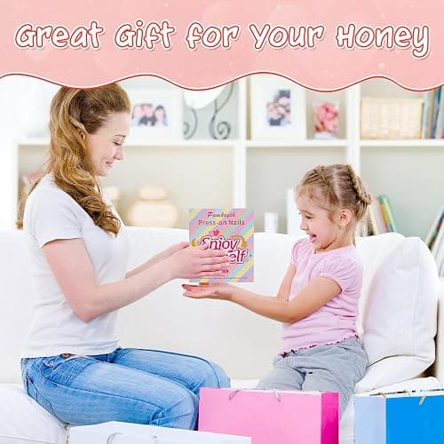 144pcs Press on Nails for Kids,6 Pack Lovely Kids Press on Nails for Girls 8-12 Years,Pre-glue Fake Nails for Children,Artificial Full Cover Short Acrylic False Nail Tips Art Kits Gifts for Girls thumbnail 6
