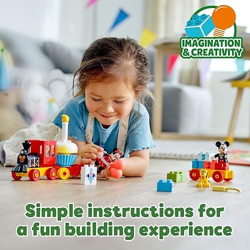 LEGO DUPLO Disney Mickey & Minnie Mouse Birthday Train - Building Toys for Toddlers with Number Bricks, Cake and Balloons, Early Learning and Motor Skill Toy, Great Gift for Girls, Boys Ages 2+, 10941 thumbnail 7
