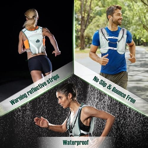Lightweight Running Vest Hydration Backpack, Hydration Vest with 2L Water Bladders - Adjustable Chest Straps and Reflective Water Backpack Fit for Men Women Hiking Cycling Camping Festival Marathon thumbnail 8