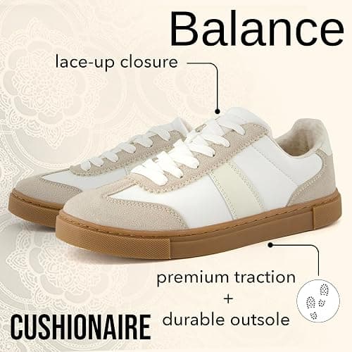 CUSHIONAIRE Balance Womens Sneakers, Casual Tennis Shoes for Women with Memory Foam and Slip Resistant Outsole thumbnail 5