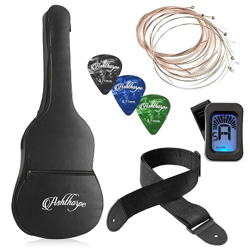 Ashthorpe 30-inch Beginner Acoustic Guitar Package (Sunburst), Basic Starter Kit w/Gig Bag, Strings, Strap, Tuner, Picks thumbnail 6