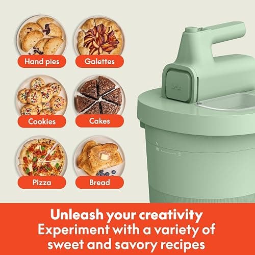 bella 3.5 Qt Hand & Stand Mixer, 2 in 1 Electric Mixer with Bowl, Dough Hook, Whisk & Egg Beater, Multifunctional Handheld Mixer for Baking, 200 Watt, Seaglass thumbnail 7