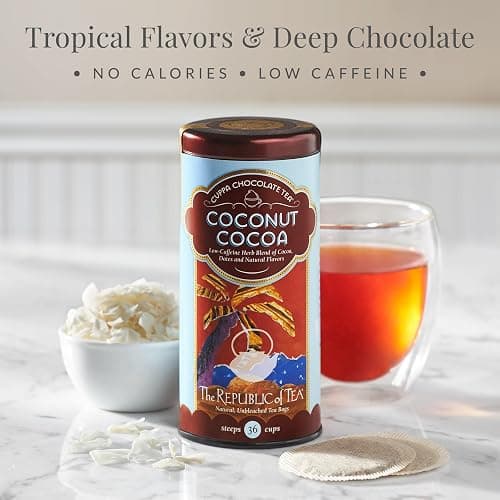 The Republic of Tea – Coconut Cocoa Cuppa Chocolate Tea Bags, Low-Caffeine, 36 Servings thumbnail 2