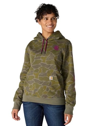 Carhartt Women's Relaxed Fit Midweight Logo Sleeve Graphic Printed Sweatshirt - Image 1