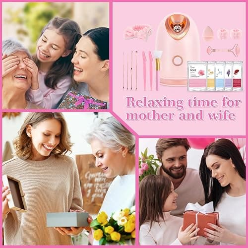 Pjordo Facial Steamer Spa Kit with 17 Skin Care Tools, Nano Ionic Face Steamer for Deep Cleaning Unclogs Pores, Warm Mist Humidifier Steamer for Face Home Sauna SPA, Self Care Gifts for Women thumbnail 2