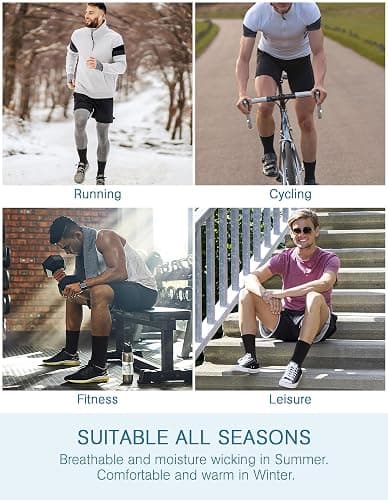 Airacker Athletic Socks Sport Running Calf Socks Performance Cushioned Breathable Crew Socks for Men Women(6 Pairs) thumbnail 7