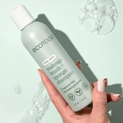 EcoTools Makeup Brush + Sponge Shampoo Cleanser, Deep Clean, Sulfate-Free, Fragrance-Free Brush Cleaner for Makeup Sponges & Tools, Vegan & Cruelty-Free, 8 fl. oz thumbnail 7
