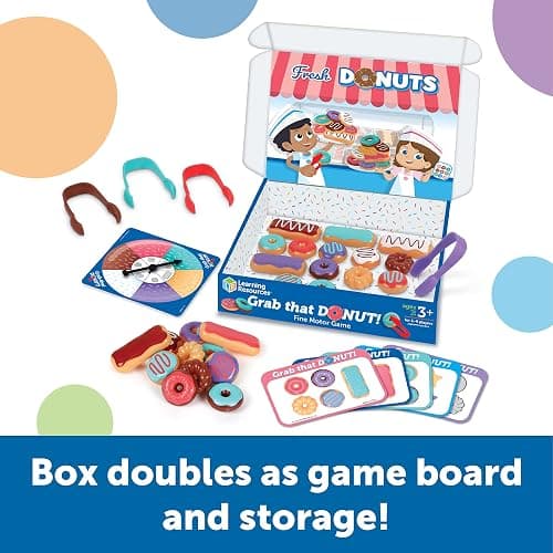 Learning Resources Grab That Donut! Fine Motor Game - Toddler Food Bakery Toys, Board Games, Color Sorting, Gifts for Boys and Girls, Hand Eye Coordination, Preschool Sensory Activities thumbnail 4