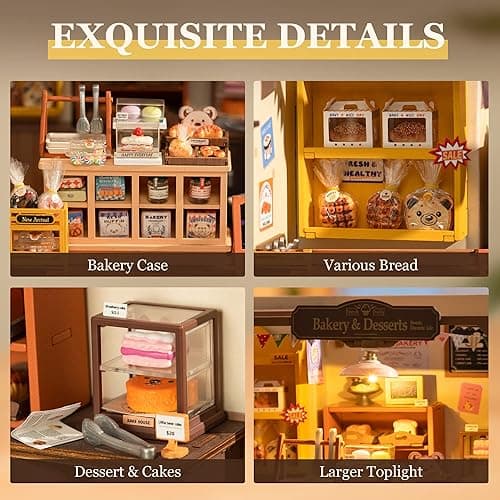 ROBOTIME Miniature House Kit DIY Mini Dollhouse with Accessories Tiny Store Making Kit with LED Light Hobby Birthday Gifts for Adults thumbnail 3