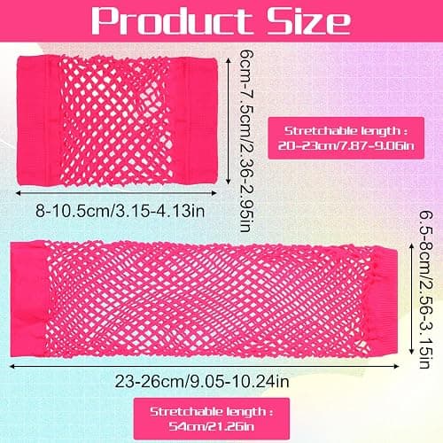 6 Pairs Fishnet Gloves Mesh Glove for Women Neon Fingerless Long Short Gloves 3 Colors Lone Fishnet Glove Fingerless Net Arm Sleeve Emo Goth Punk 80s Scene Accessories for Halloween Cosplay Costume thumbnail 2