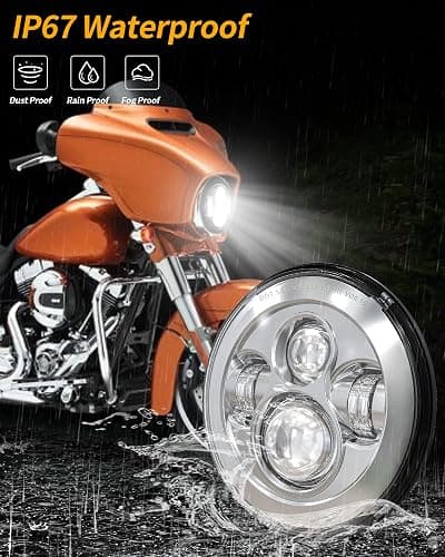 XPCTD 7 Inch LED Headlight Kit For Street Glide Road King Electra Glide Ultra Classic Fat Boy Tri Cvo Heritage Softail Slim Delux Ultra Limited Chrome thumbnail 5