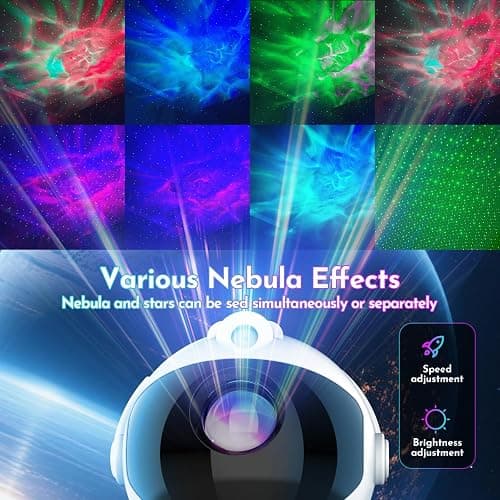 JIWYJOT Astronaut Galaxy Projector for Bedroom Decor, Birthday Gifts for Adults Teen Girl Gifts Ambient Lighting, Ceiling Space Star Night Light Projector for Kids Room Decor Aesthetic thumbnail 3