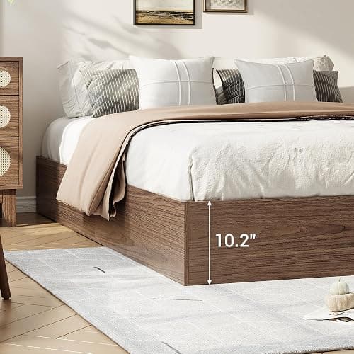 Garvee Queen Bed Frame with 2 Storage Drawers, Wood Platform Bed | Floor Bed Without Headboard, Wood Slat Support, No Box Spring Needed, Easy Assembly thumbnail 2