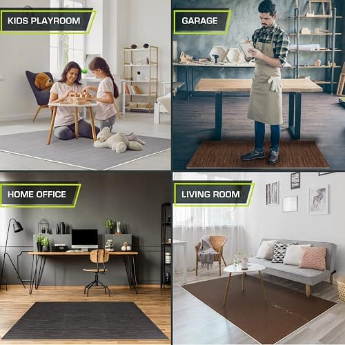 ProsourceFit Wood Grain Puzzle Mat 1/2-in, 6 EVA Foam Interlocking Floor Tiles (24SQ FT) for Secure Indoor Room Workout Flooring and Playmat thumbnail 7