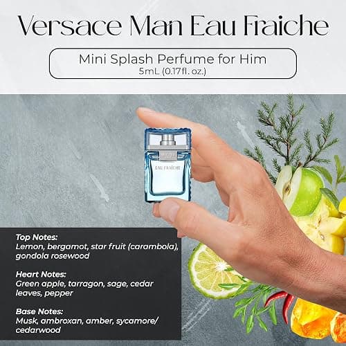 Versace Cologne for Men Set of 4 Mini Eros, Pour Homme, Dylan Blue, Eau Fraiche Perfume for Men Fragrance Sampler Set - Designer Mens Cologne Samples (4 Count, 0.17 oz) thumbnail 5