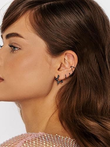 black star huggie earrings thumbnail 7