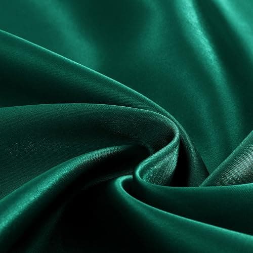 Homiest 3pcs Satin Sheets Set Luxury Silky Satin Bedding Set with Deep Pocket, 1 Fitted Sheet + 1 Flat Sheet + 1 Pillowcase (Twin Size, Blackish Green) thumbnail 7