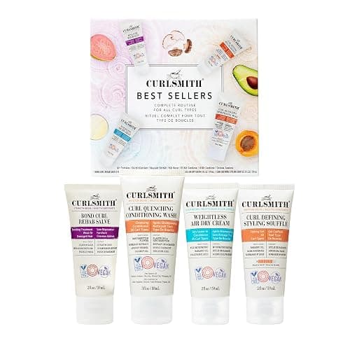 Curlsmith - Best Sellers Travel Size Kit for all curl types. Includes Strength, Moisture, and Scalp Recipes | Pre-Shampoo Treatment, Shampoo & Conditioner, Leave-In Conditioner, and Styling Soufflé. - Image 1
