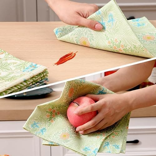 Mindsoft 20 Pcs William Morris Napkins Vintage Flowers Dinner Cloth Napkins 15.7" x 15.7" Linen Watercolor Washable Floral Soft Absorbent Square Table Top Decor for Kitchen, Wedding, Gifts Bulk thumbnail 5