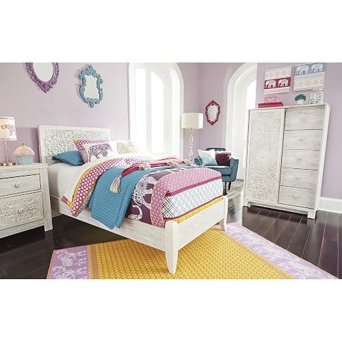 Signature Design by Ashley Paxberry Boho Chic Panel Adjustable Headboard ONLY, Full, Whitewash thumbnail 2