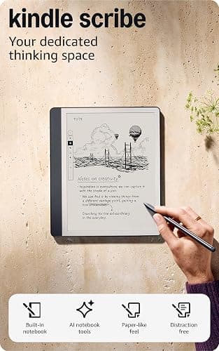 Amazon Kindle Scribe (32GB) - Your notes, documents and books, all in one place. With built-in AI notebook summarization. Includes Premium Pen - Tungsten thumbnail 7