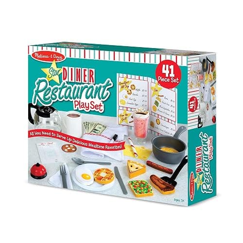 Melissa & Doug Star Diner Restaurant 41-Piece Play Set with Toy Food, Cookware & Play Kitchen Accessories, Preschool Learning Toys for Girls & Boys 3+ thumbnail 11