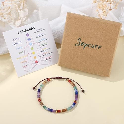Chakra Bracelets for Women Crystals and Healing Stones Crystal Bracelet Healing Bracelet for Women Christmas Gifts for Woman Spiritual Bracelets for Woman Anxiety 7 Chakras Healing Crystals Meditation Relax Anxiety thumbnail 6