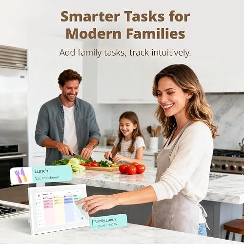 Dragon Touch 10.1 inch Digital Calendar Chore Chart – Interactive Touchscreen, Smart Family Planner, Hearth Display Desk Digital Calendar Best Gifts for Christmas, Wedding, Mom thumbnail 4