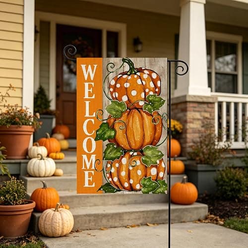 Fall Decorations Garden Flag 12x18 Inch for Outside Double Sided Weather & Fade Resistant Pumpkin Welcome Yard Flags Thanksgiving Outdoor Home Fall Decor thumbnail 8