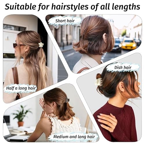 Small Claw Clips for Thin/Medium Thick Hair,12Pcs 1.5 Inch Mini Matte Tiny Jaw Clips for Women Girls 4 Style Nonslip thumbnail 3