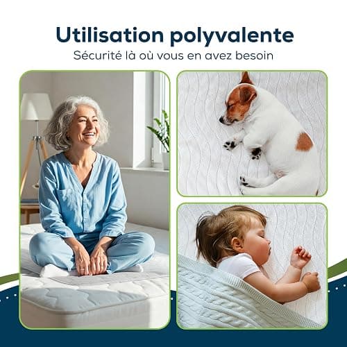 Sensalou Protège-Lit Imperméable Réutilisable 50x90 cm – Alèse Lavable Ultra Absorbante pour Incontinence, Bébé, Adulte, Senior – Protection Étanche 2400 ML/m² – Certifié Oeko-TEX & Dermatest 1 Pièce thumbnail 7