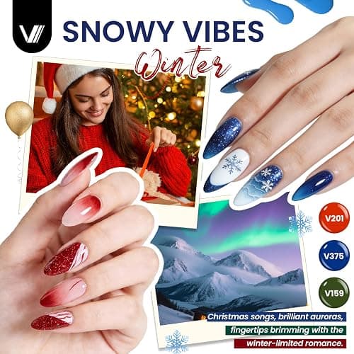 VANREESA Gel Nail Polish Set, 45+5 PCS Classic White Black Red Glitter Pink Blue Gel Polish Set with Base Top Coat Suitable for All Seasons Soak Off Nail Varnish Kit Nail Salon Set Gifts for Women thumbnail 6
