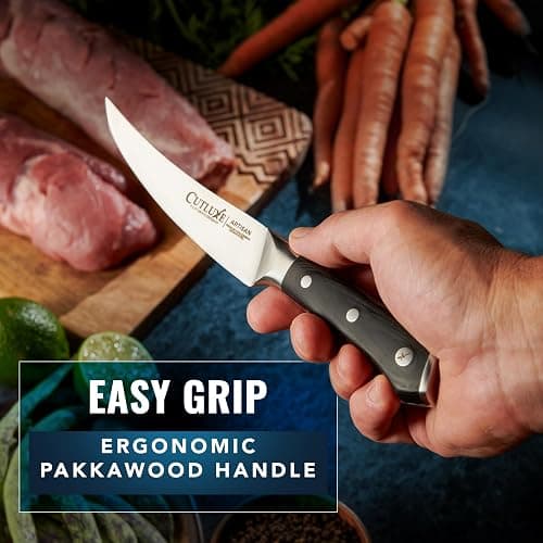 Cutluxe Curved Boning Knife – 6" Boning Knife for Meat Cutting, Filleting – High Carbon German Steel, Full Tang & Ergonomic Handle Design – Artisan Series thumbnail 6