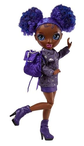 Rainbow High Jr High Series 2 Krystal Bailey- 9" Purple Posable Fashion Doll with Designer Accessories and Open/Close Backpack. Great Toy Gift for Kids Ages 6-12 Years Old & Collectors - Image 1
