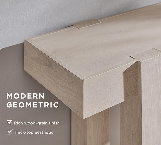 OKD Modern Farmhouse Entryway Table with 2 Drawers, 63" Wooden Console Table for Hallway, Sofa and Living Room, White Alder thumbnail 4