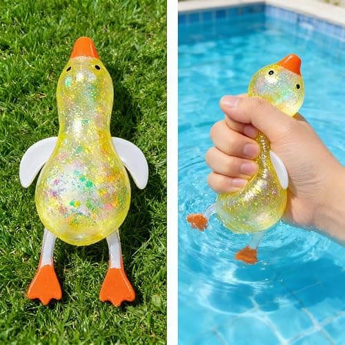 Glitter Cute Duck Squishy Sugar Stress Ball,Soft Duck Stress Relief Sugar Ball Squishy Ultra Squishy and Moldable Slow Rise Relaxing Sensory Fidget Stress for Anxiety Relief (Pink) thumbnail 6