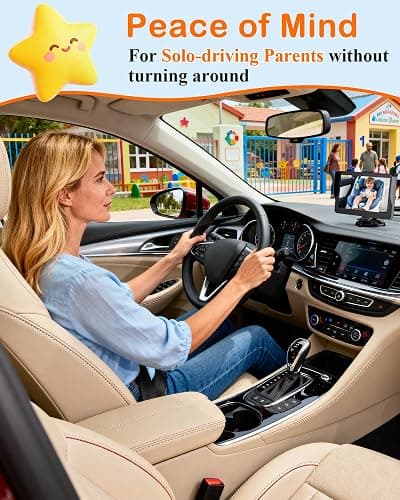 Wkzay 7-Inch Car Baby Monitor with Camera: HD 1080P & Clear Night Vision for Solo-Driving Parents Without Turning Around - 3 Mins Easy Setup for SUV Sedan MPV Minivan thumbnail 4