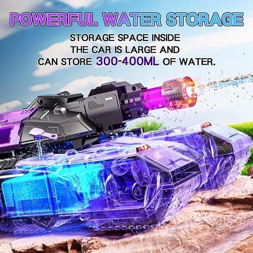 TOPMVP 2.4GHZ Remote Control Car Tank,RC Drift Tank with High Power Continuous Shooting Water,Large Water Storage & Lighting,Outdoor RC Gesture Stunt Car with Water Gun for Boys Birthday Ages 8-12. thumbnail 4
