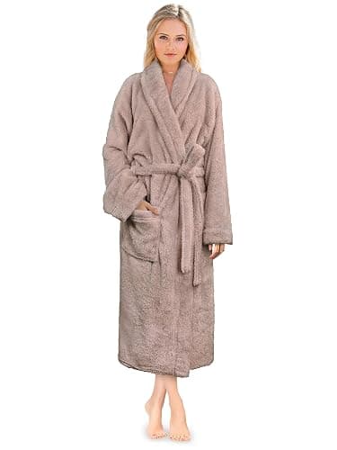 PAVILIA Premium Womens Plush Soft Robe Fluffy, Warm, Fleece Sherpa Shaggy Bathrobe - Image 1
