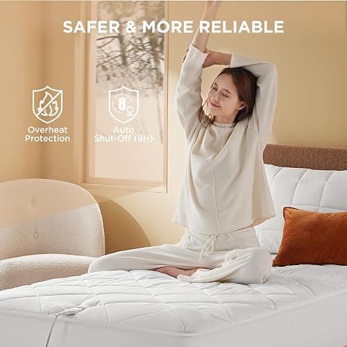 Bedsure Heated Mattress Pad Full - Bed Warmer with Memory & Preheat Functions, 12-Hour Auto Off & 10 Heat Settings, Single Controller, Fast Heating, Brushed Electric Mattress Pad Full, 54"x75" thumbnail 4