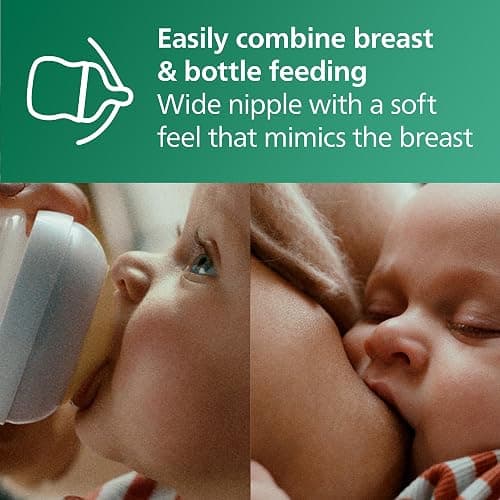 Philips Avent Natural Newborn Glass Gift Set, Baby Bottles with Natural Response Nipples, 3x 4oz (Slow Flow, Flow 2) and 2x 8oz (Medium Flow, Flow 3), 2x Silicone Sleeves, SCD858/01 thumbnail 5