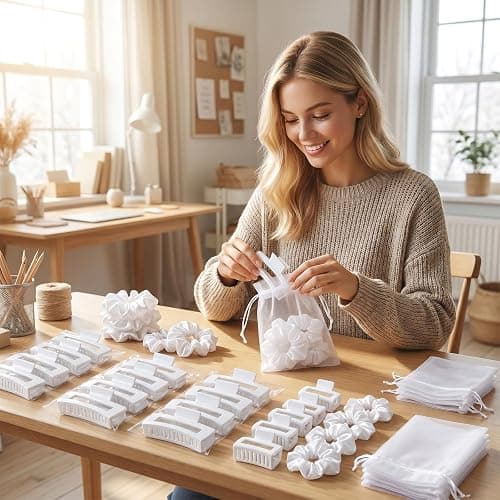 Yuxung 24/48/96/144Pcs White Hair Claw Clips Set Hair Clips Scrunchies Bridesmaid Proposal Gifts Bulk for Women Bachelorette Wedding Party Favors thumbnail 7