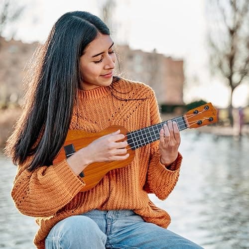 Kids Toy Ukulele Guitar,17 Inch Classical Guitar Musical Toy,4 Strings Guitar Ukulele Educational Learning Toy for Toddlers and Preschoolers - Round-shaped thumbnail 2