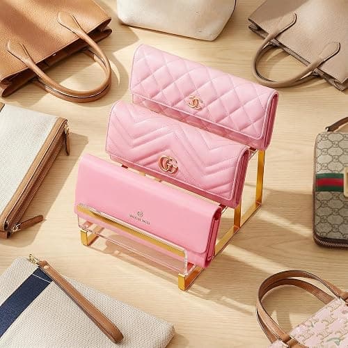 TIPSYTREE 3-Layer Wallet Display Stand, Wide 2.75" Shelves Metal Clutch Holder, Purse Stand for Closet, Boutique Counter, Retail Store Display thumbnail 6