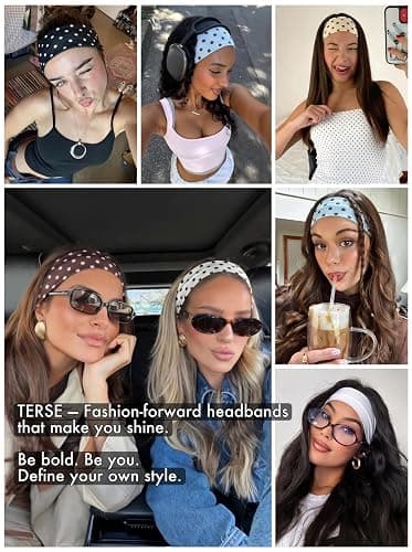 TERSE Polka Dot Headbands for Women Trendy Women Y2K Hair Accessories: Cute Head Bands for Women's Hair Fashion Hairbands 6PCS thumbnail 4