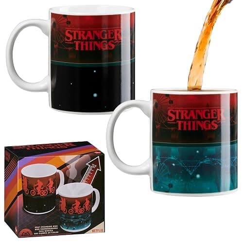 Stranger Things Coffee Mug Adults Teenagers 312ml Ceramic Heat Colour Changing Mug Gift Set - Official Merchandise - Image 1